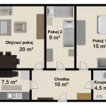 Chata Markétka - půdorys apartmán Horská louka